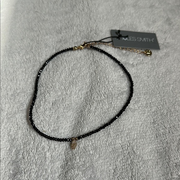 Elegant Black Beaded Necklace with Gold Accent - Picture 1 of 5